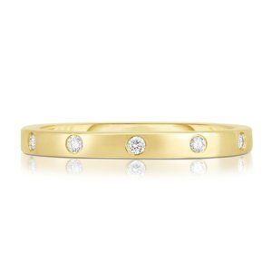 Inlay Diamond Ring In 14k Gold